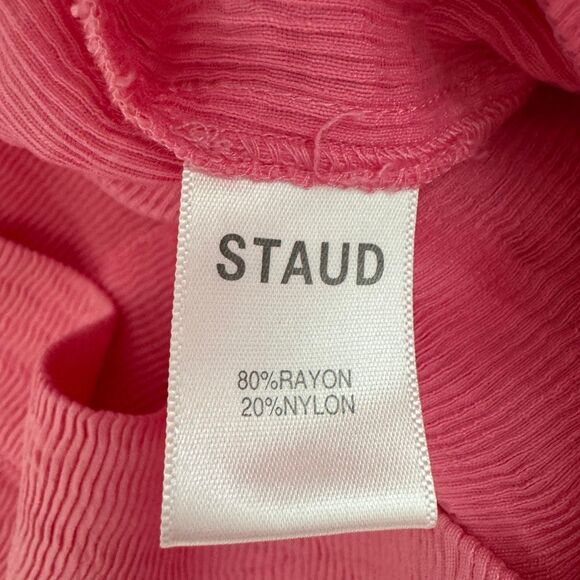 STAUD High Waisted Pull On Shorts 10 Wild Orchid Pink - Picture 5 of 5